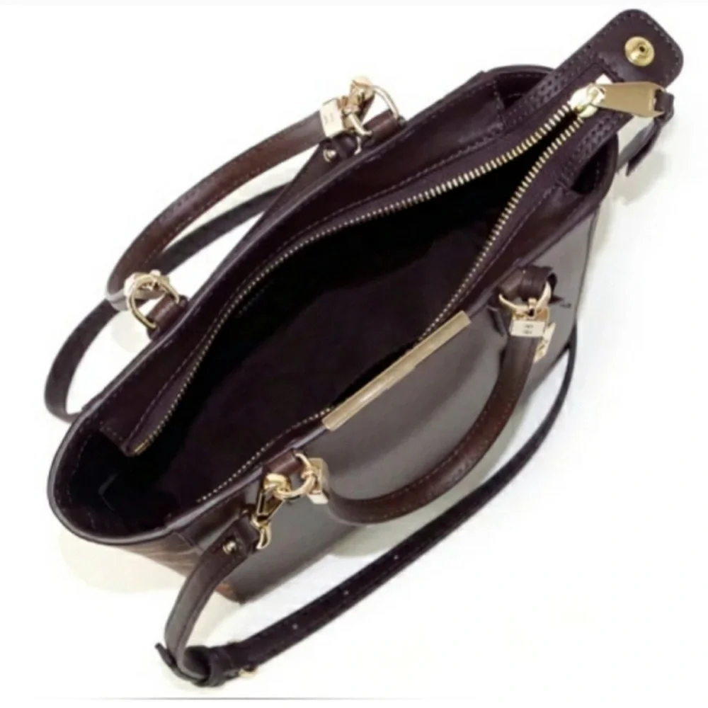 Coach Madison Mini North/South Leopard/Brown Saffiano Leather satchel DB & COA